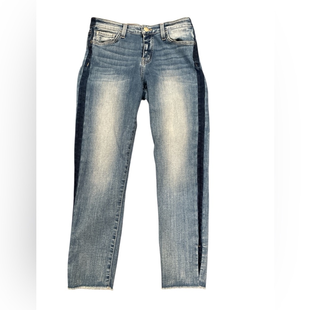 Flying Monkey Platinum Women’s Mid-Rise Straight Jeans with Dark Side Stripe 28